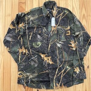 Vintage WFS Element Gear Burly Camo Long Sleeve Button Shirt Men's XL Hunting